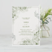 Elegante Saliegroene Bloemen Kaart (Staand voorkant)