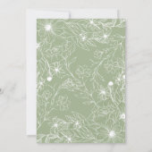 Elegante Saliegroene Bloemen Kaart (Achterkant)