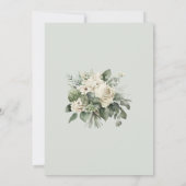 Elegante saliegroene bloemen save the date kaart (Achterkant)