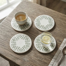 Elegante Saliegroene Bloemige Monogram Familie