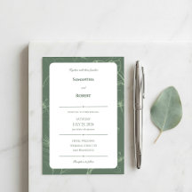 Elegante saliegroene bloemlijn kunst bruiloft