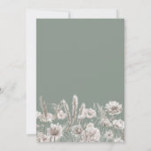 Elegante saliegroene bloemrijke boho bruiloft kaart (Achterkant)