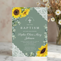 Elegante Saliegroene Bloemrijke Religieuze Doop