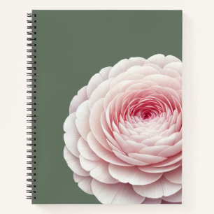 Elegante Saliegroene Blush Bloemige Botanische Notitieboek
