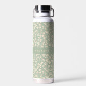 Elegante Saliegroene Botanische Gepersonaliseerde Waterfles (Achterkant)