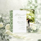 Elegante saliegroene botanische proefdinermiddag kaart