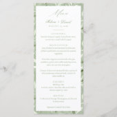 Elegante saliegroene botanische trouw menu (Voorkant)