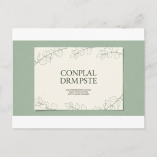 Elegante saliegroene botanische trouwuitnodiging - briefkaart