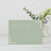 Elegante Saliegroene Calligrafie Informatiekaartje (Staand voorkant)