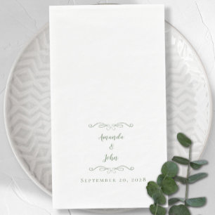 Elegante saliegroene chique formele bruiloftrecept servet