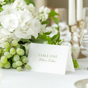Elegante saliegroene en beige huwelijksplaatskaart kaart