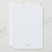 Elegante saliegroene en blauwe gestreepte trouwmen kaart (Achterkant)