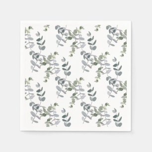 Elegante Saliegroene Eucalyptusbladeren Patroon Servet
