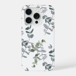 Elegante saliegroene eucalyptusbladerenpatroon iPhone 15 pro case