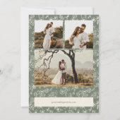 Elegante saliegroene foto vintage bruiloft save the date (Achterkant)