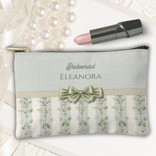 Elegante saliegroene gestreepte bruidsmeisje cadea etui