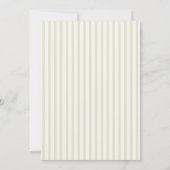 Elegante saliegroene gestreepte monogram huwelijks save the date (Achterkant)
