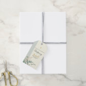 Elegante saliegroene gouden eucalyptus doop cadeaulabel (Met Touw)