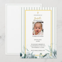 Elegante Saliegroene Gouden Foto Doop
