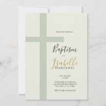 Elegante Saliegroene Gouden Minimalistische Kruis