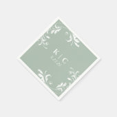 Elegante saliegroene huwelijksreceptie servet (Hoek)