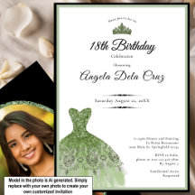 Elegante saliegroene jurk 18e verjaardag debuut ui