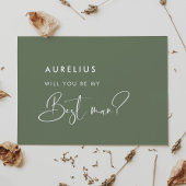 Elegante saliegroene kaart voor je getuige