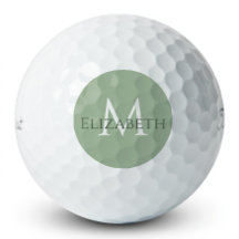 Elegante Saliegroene Klassieke Monogram Gepersonal