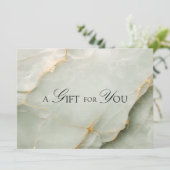 Elegante Saliegroene Marmeren Cadeaubon (Staand voorkant)