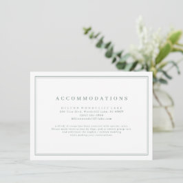 Elegante saliegroene minimalistische accommodaties informatiekaartje