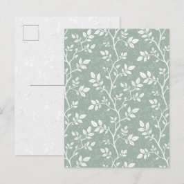 Elegante Saliegroene Minimalistische Botanische Ku Feestdagenkaart