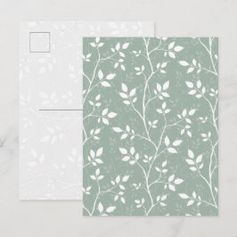 Elegante Saliegroene Minimalistische Botanische Ku Feestdagenkaart