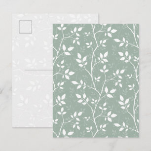 Elegante Saliegroene Minimalistische Botanische Ku Feestdagenkaart