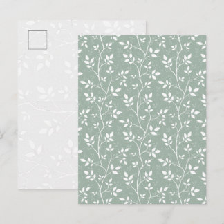 Elegante Saliegroene Minimalistische Botanische Ta Feestdagenkaart