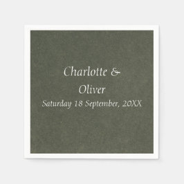 Elegante saliegroene minimalistische trouwpapier s servet