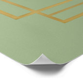 Elegante Saliegroene Monogram Bruiloft Welkom Poster (Hoek)
