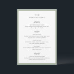 Elegante saliegroene monogram moderne trouwdag menu<br><div class="desc">Moderne trouwmenus met een strak design met schreef- en scriptlettertypen.</div>