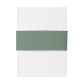 Elegante saliegroene monogram uitnodiging uitnodigingen wikkel (Achterkant Voorbeeld)
