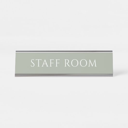 Elegante saliegroene naamplaat voor personeelsruim (Voorkant)