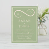 Elegante Saliegroene Oneindigheid Minimalistische Kaart (Staand voorkant)