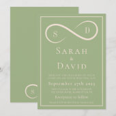 Elegante Saliegroene Oneindigheid Minimalistische Kaart (Voorkant / Achterkant)