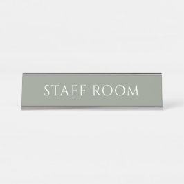 Elegante Saliegroene Personeelsruimte Naambord Bureau Naambordje