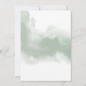 Elegante saliegroene, perzik botanische bruiloft kaart (Achterkant)