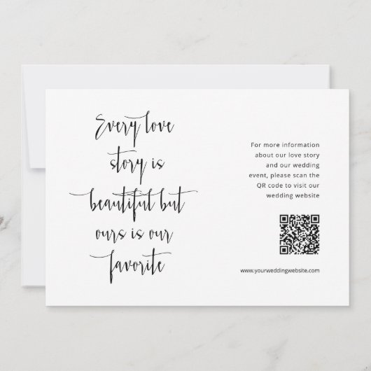 Elegante saliegroene QR-code foto save the date Kaart (Achterkant)