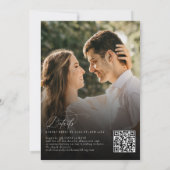 Elegante Saliegroene QR Code Rsvp Foto Bruiloft Kaart (Achterkant)
