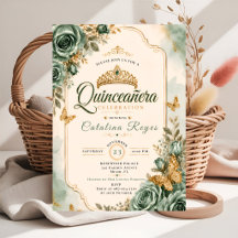 Elegante saliegroene Quinceañera