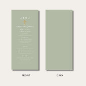 Elegante saliegroene religieuze kruis eerste commu menu