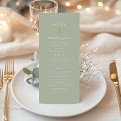 Elegante saliegroene religieuze kruis eerste commu menu