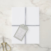 Elegante saliegroene religieuze kruisdoop cadeaulabel (Met Touw)