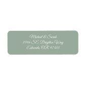 Elegante saliegroene retouradres etiket (Voorkant)